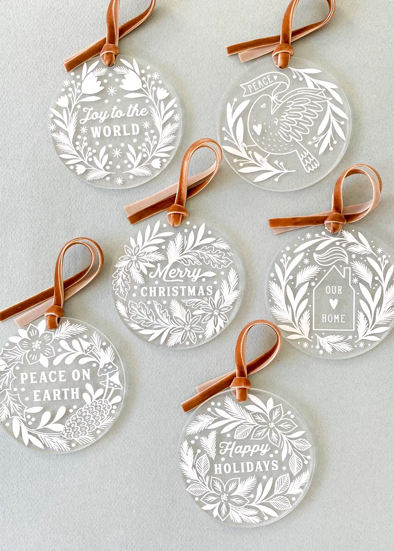 Set of 6: Limited Edition Acrylic Ornaments