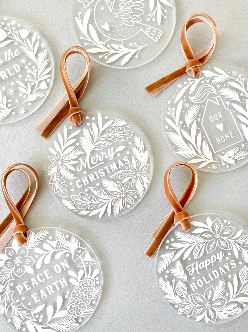 Set of 6: Limited Edition Acrylic Ornaments