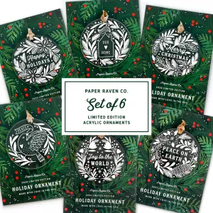 Set of 6: Limited Edition Acrylic Ornaments