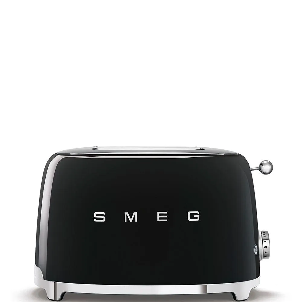 Smeg 950W 2 Slice Toaster - Black | TSF01BLUK
