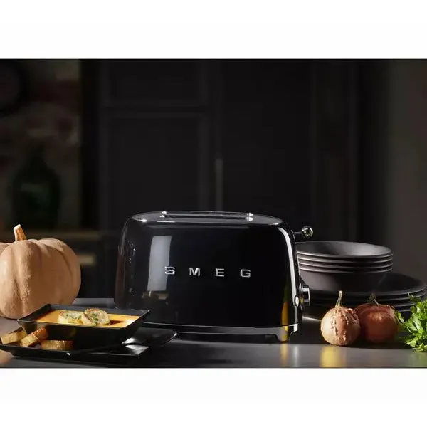 Smeg 950W 2 Slice Toaster - Black | TSF01BLUK