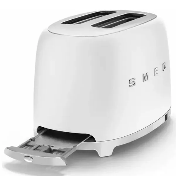 Smeg 950W 2 Slice Toaster - White | TSF01WHUK