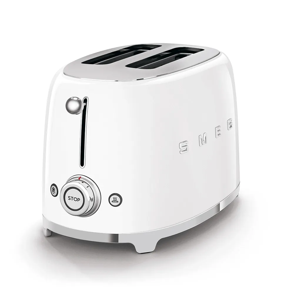 Smeg 950W 2 Slice Toaster - White | TSF01WHUK