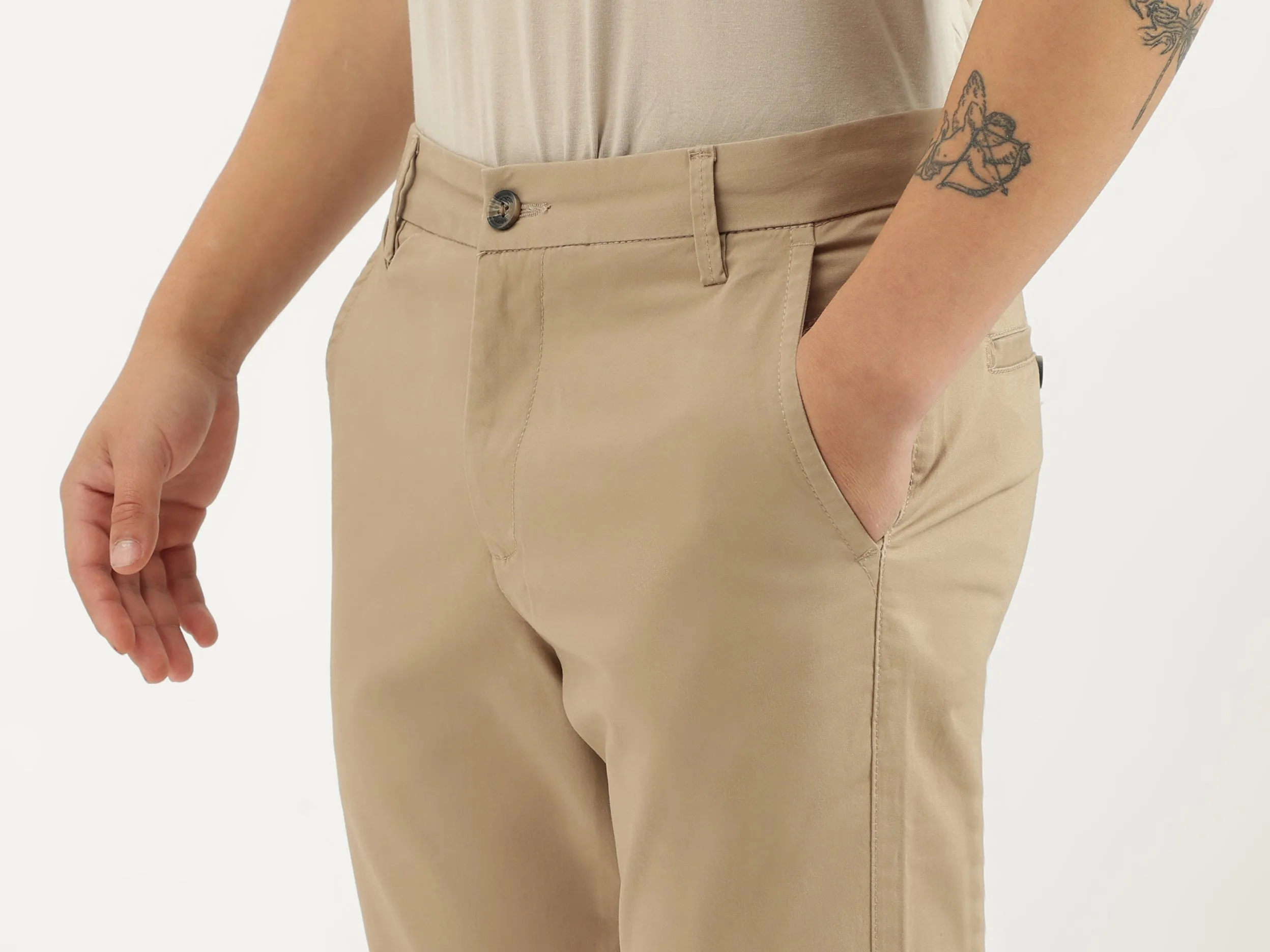 Solid Slim Fit Trousers