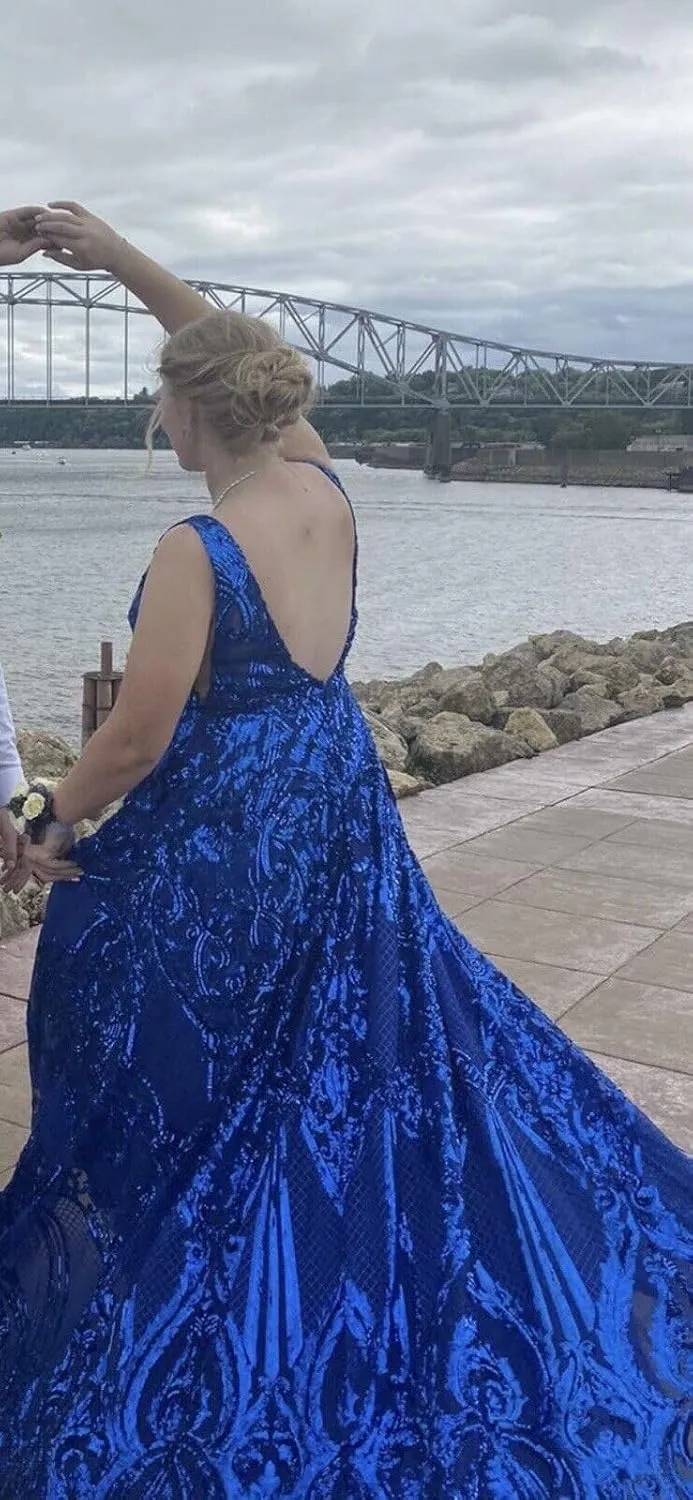 Sparkly Sequin Prom Dresses for Women V Neck A Line Evening Formal Gown 2025