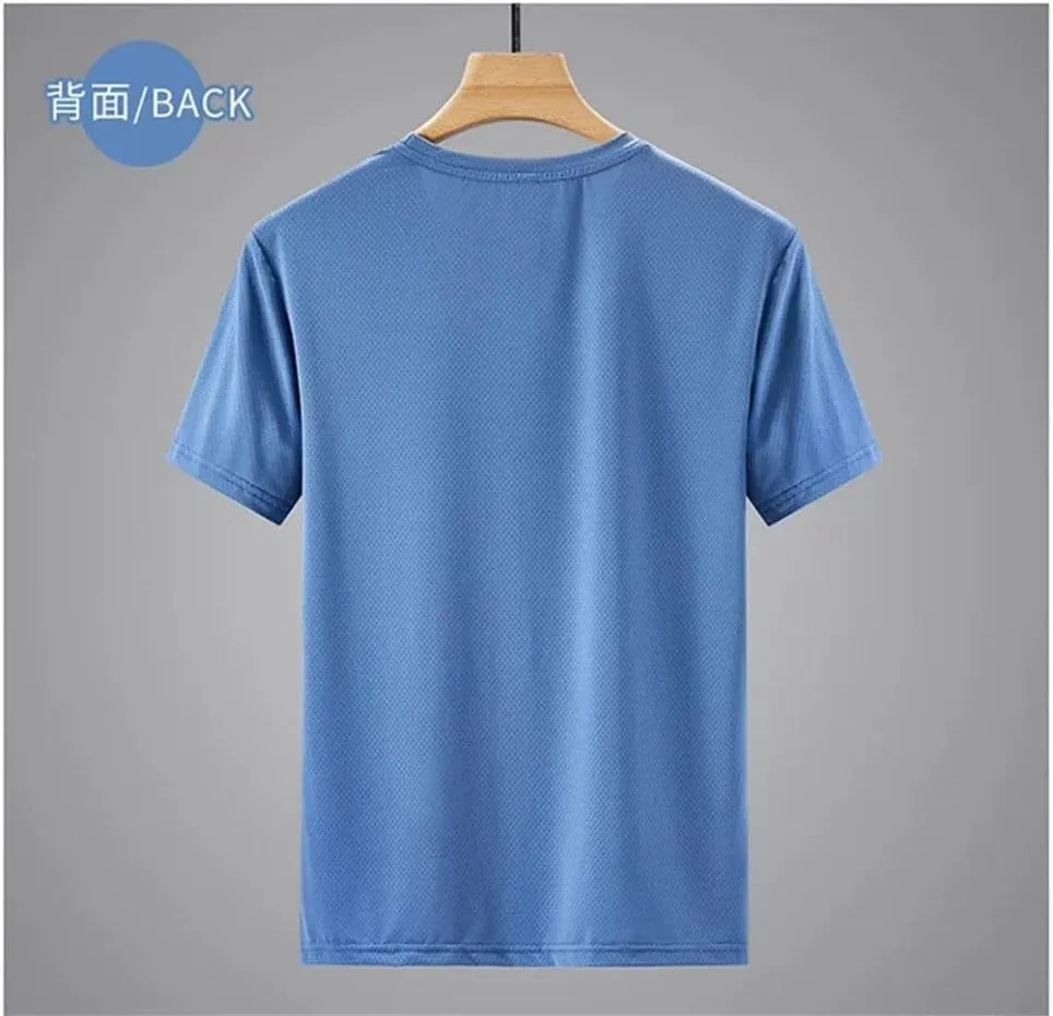 Summer Quick Dry Sports T-Shirt Men's Short Sleeves Casual White T-Shirt Oversized Tees Tops Athletic Tshirt