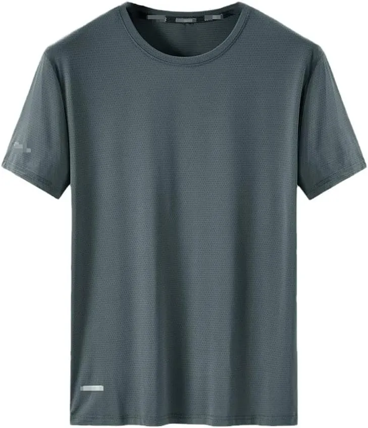 Summer Quick Dry Sports T-Shirt Men's Short Sleeves Casual White T-Shirt Oversized Tees Tops Athletic Tshirt