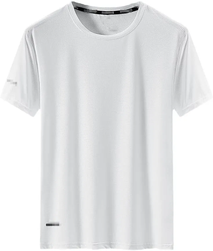 Summer Quick Dry Sports T-Shirt Men's Short Sleeves Casual White T-Shirt Oversized Tees Tops Athletic Tshirt