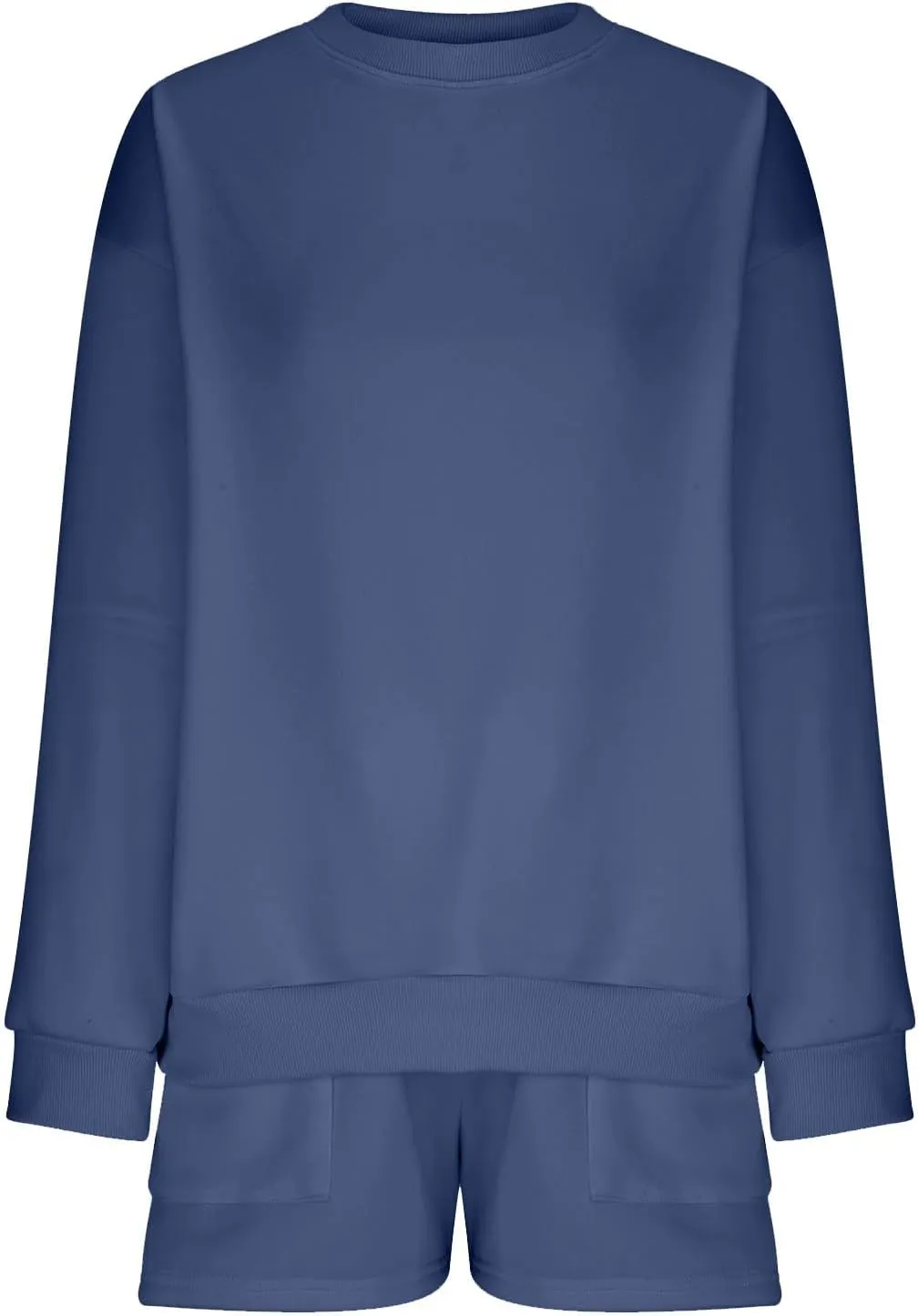 Sweatsuits For Women Set 2 Piece Outfit Long Sleeve Crewneck Sweatshirt With Shorts Matching Lounge Set Tracksuit