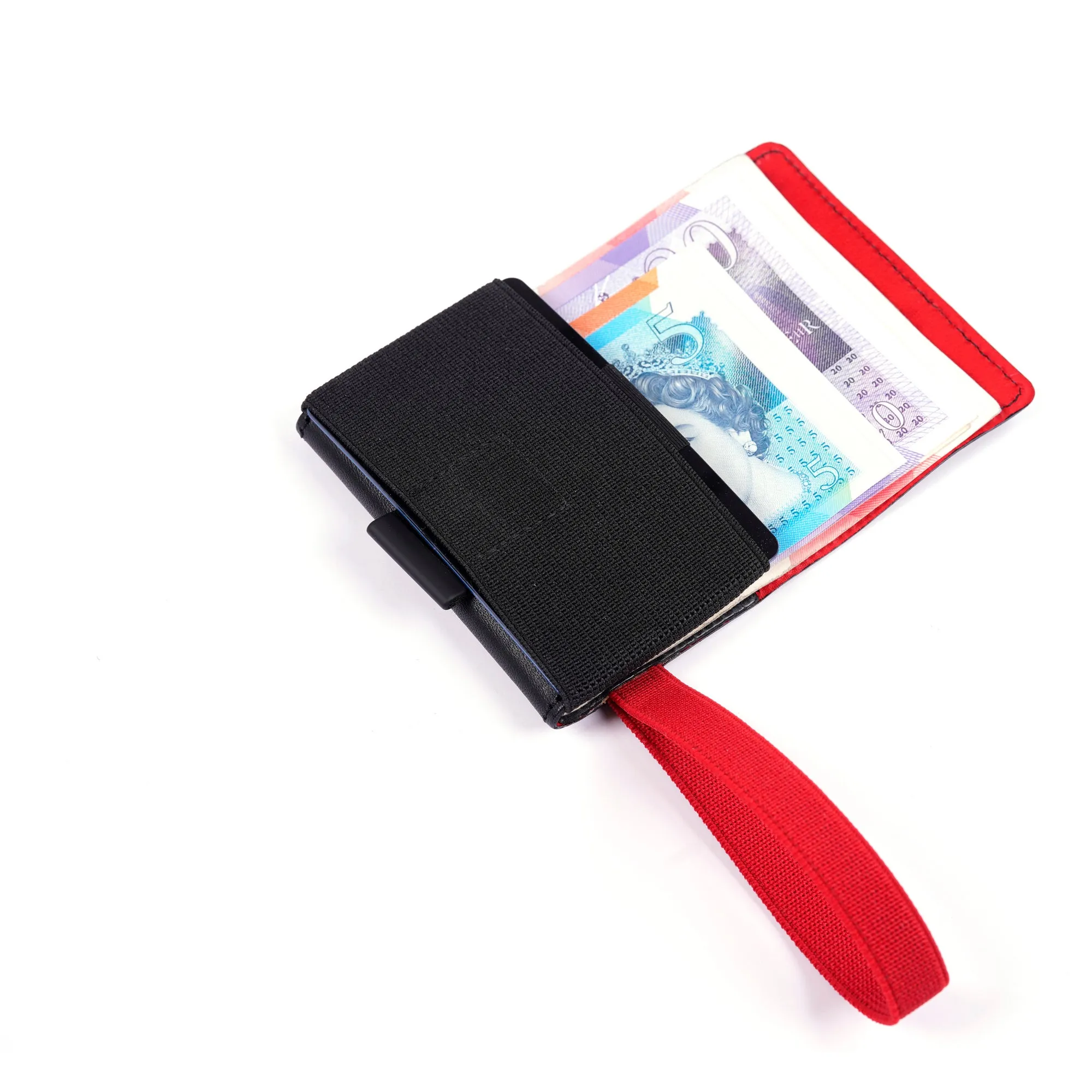TROVE Cash Wrap: Black Leather and Red
