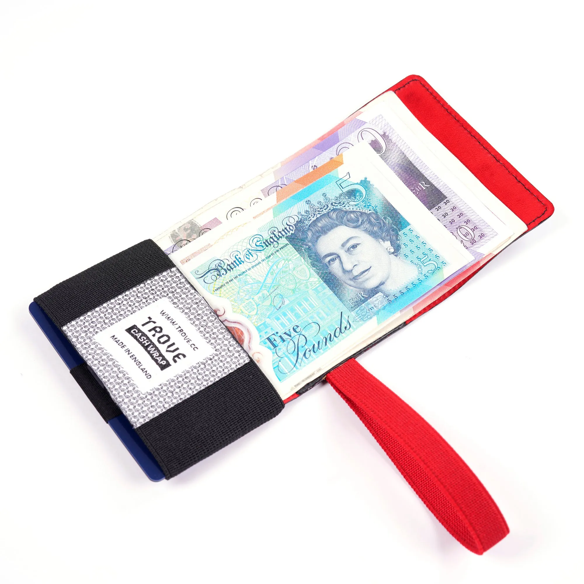 TROVE Cash Wrap: Black Leather and Red