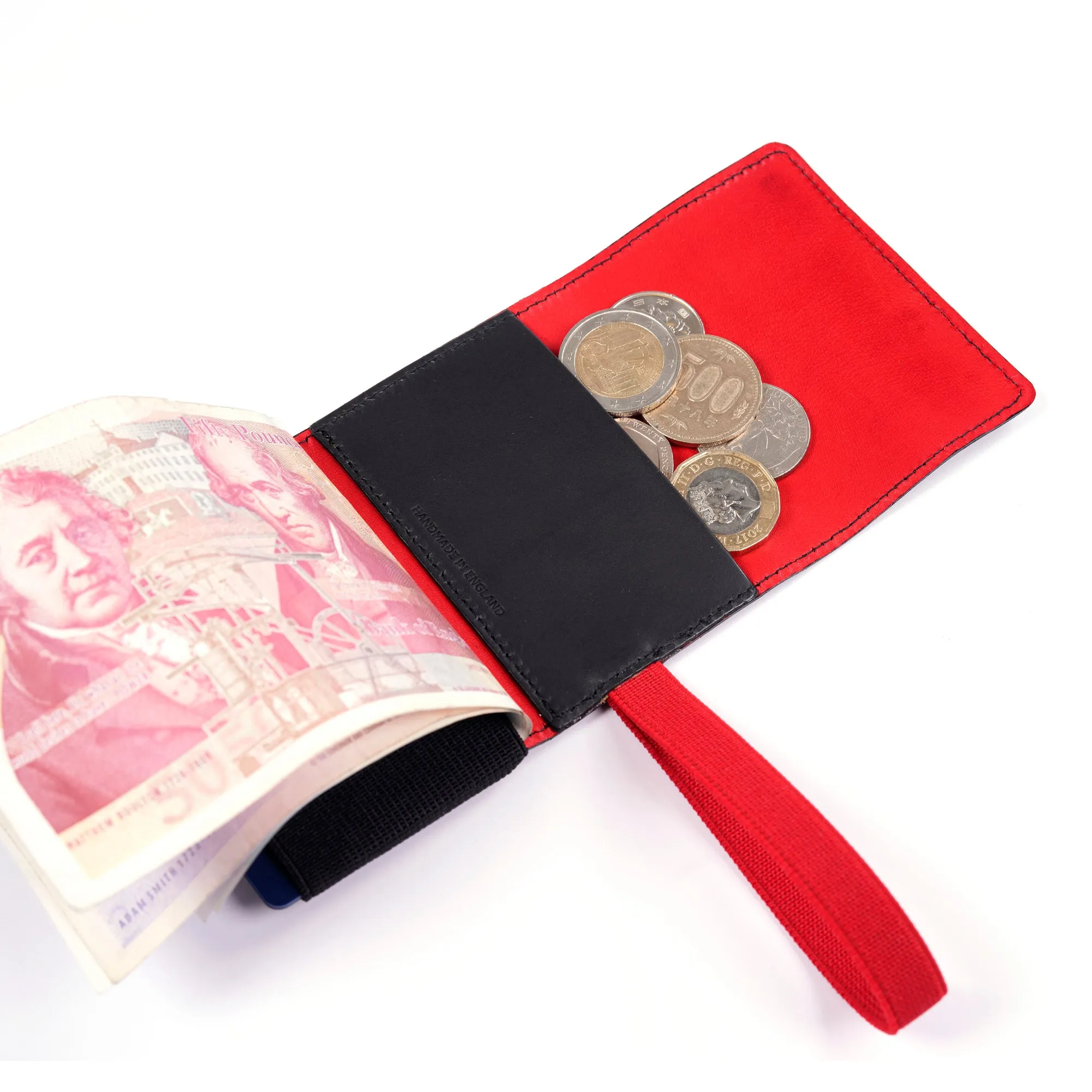 TROVE Cash Wrap: Black Leather and Red