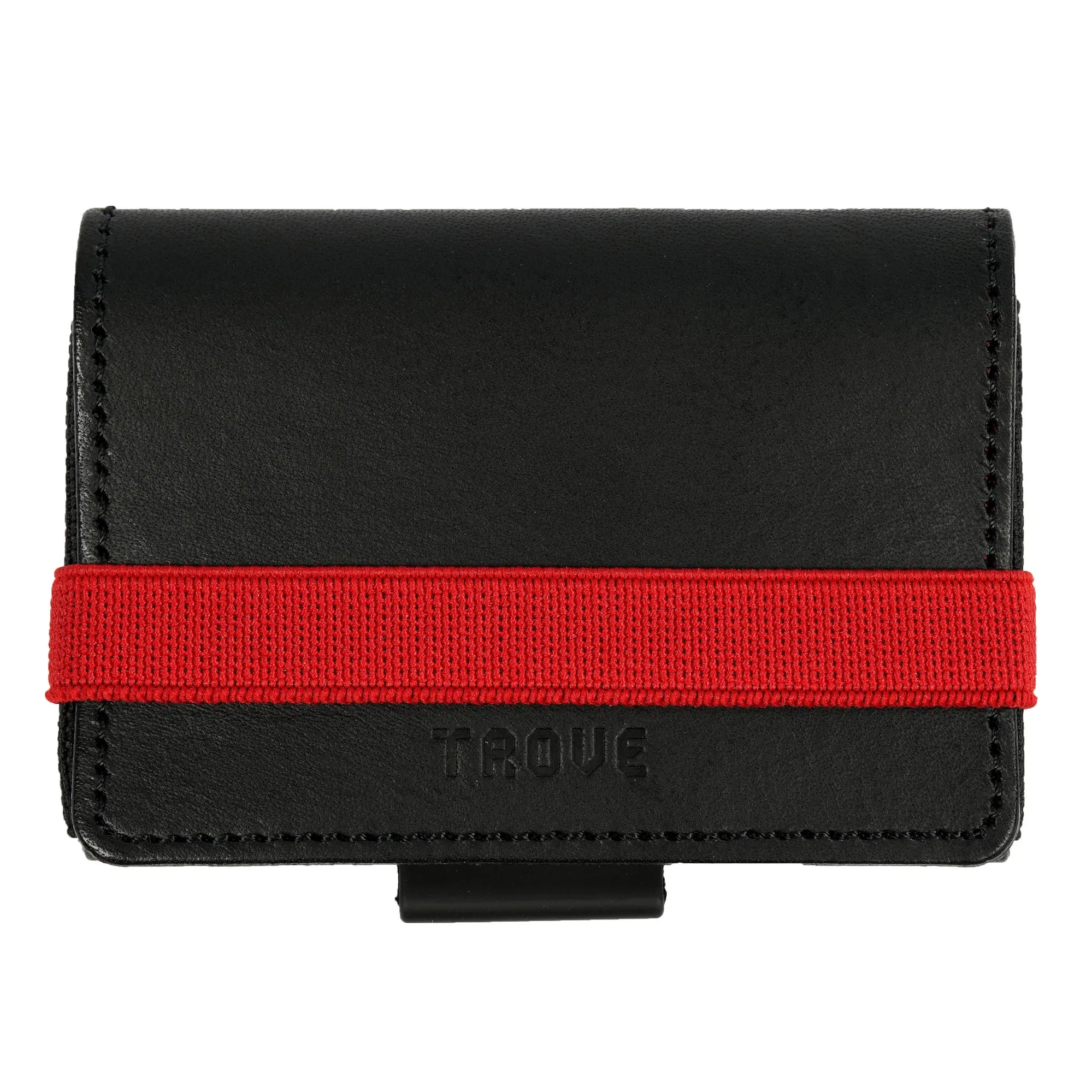TROVE Cash Wrap: Black Leather and Red
