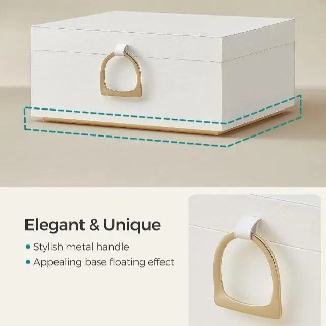 Two Layer Jewelry Organizer with Handle and Removable Jewelry Tray