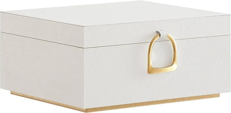 Two Layer Jewelry Organizer with Handle and Removable Jewelry Tray