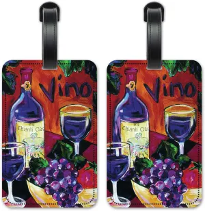 Vino - Luggage ID Tags - Suitcase Identification Cards - Set of 2
