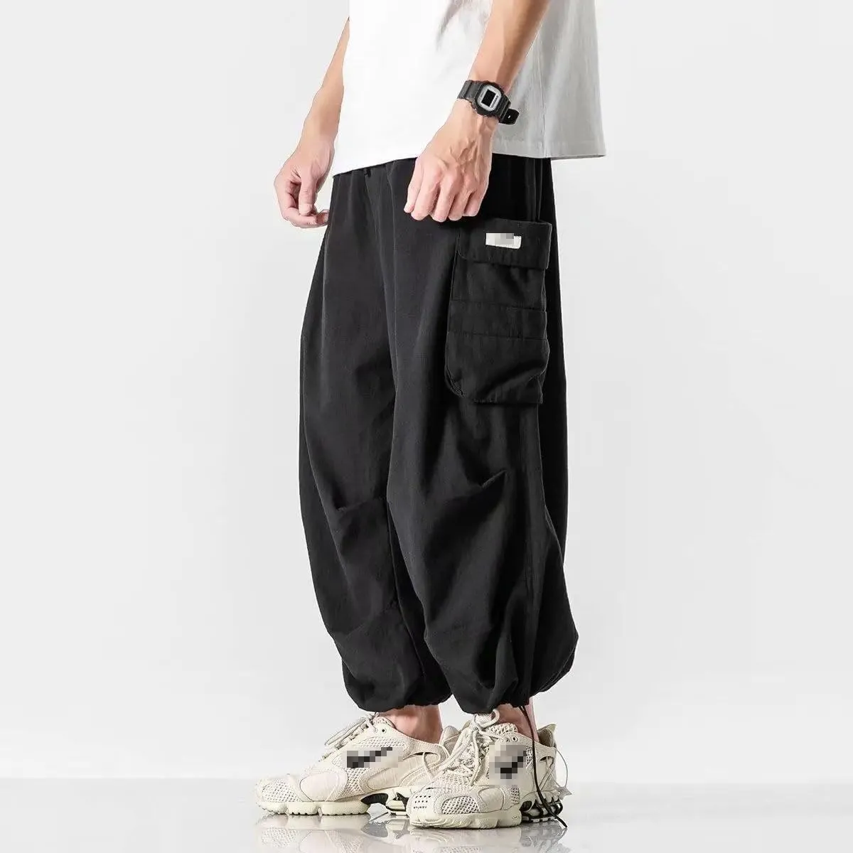Vintage Wide Leg Oversize Pants Men Casual Joggers Harem Pants Cargo Pants Trousers