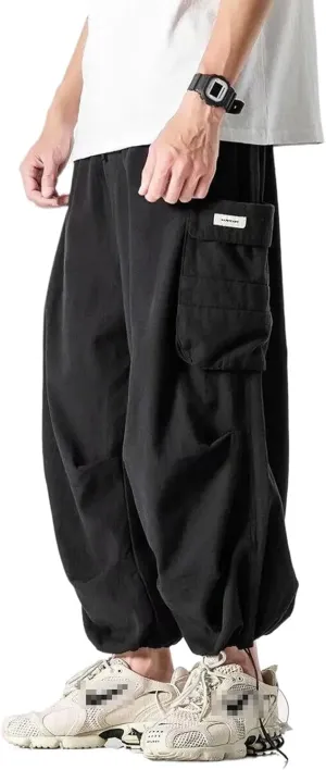 Vintage Wide Leg Oversize Pants Men Casual Joggers Harem Pants Cargo Pants Trousers