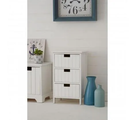 White 3 Drawer Chest