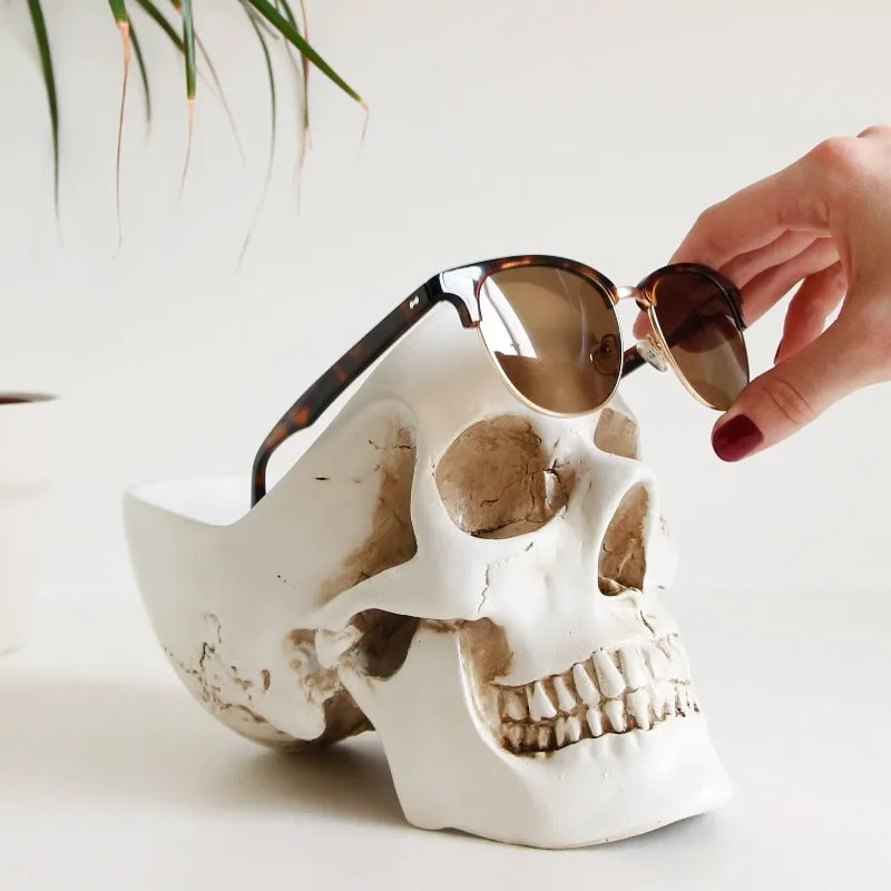 White Skull Desk Tidy