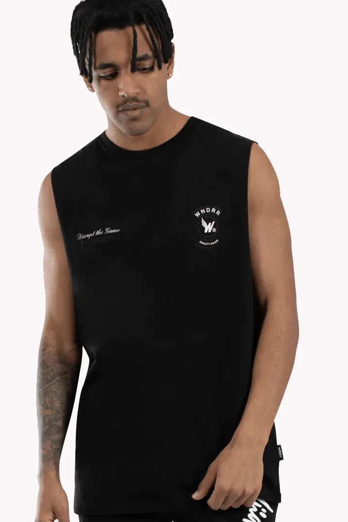 WNDRR CEASE MUSCLE TOP - BLACK