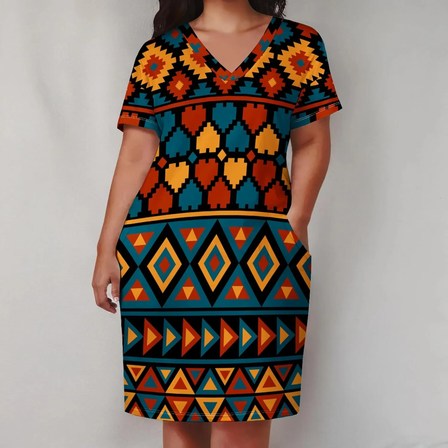 Womens African Dresses Sexy Casual T Shirt Dresses Oversized Baggy Summer Sundress
