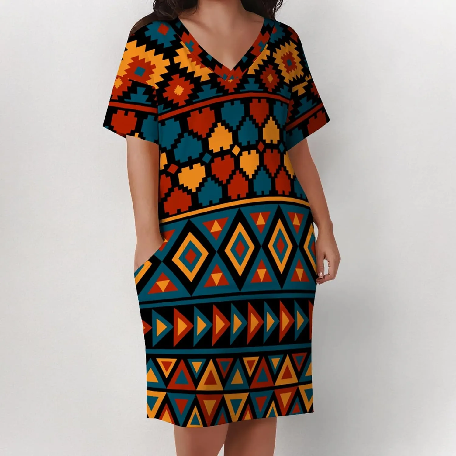 Womens African Dresses Sexy Casual T Shirt Dresses Oversized Baggy Summer Sundress