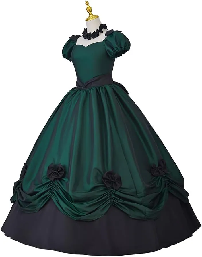 Women's Gothic Victorian Rococo Dress Civil War Southern Belle Tea Party Ball Gown Medieval Evening Dress