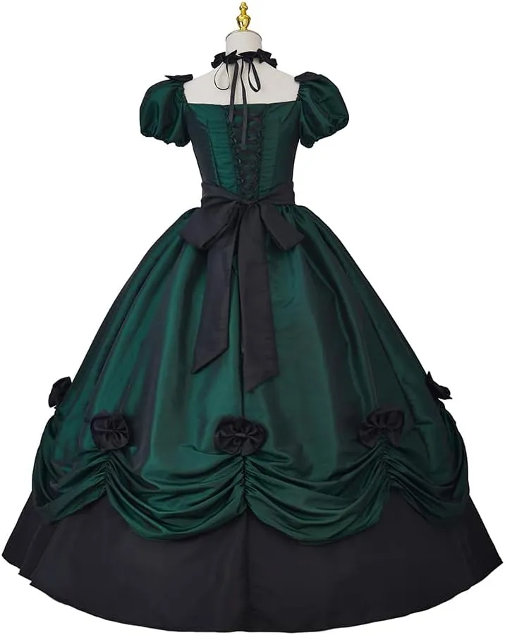Women's Gothic Victorian Rococo Dress Civil War Southern Belle Tea Party Ball Gown Medieval Evening Dress