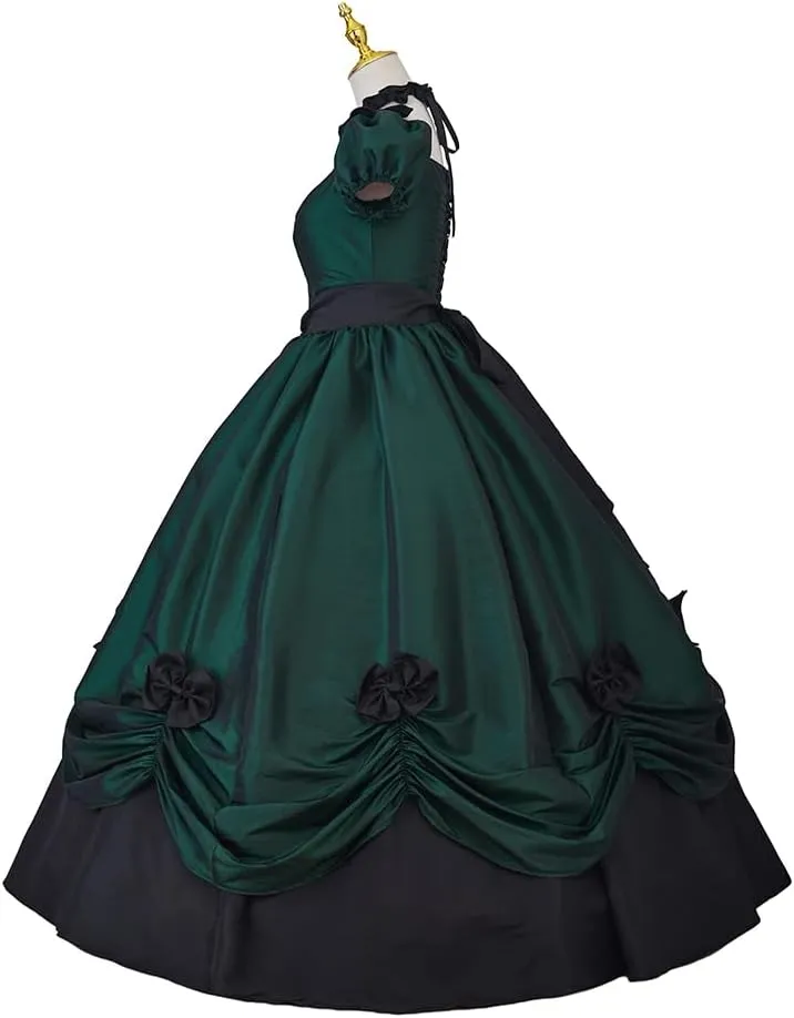 Women's Gothic Victorian Rococo Dress Civil War Southern Belle Tea Party Ball Gown Medieval Evening Dress