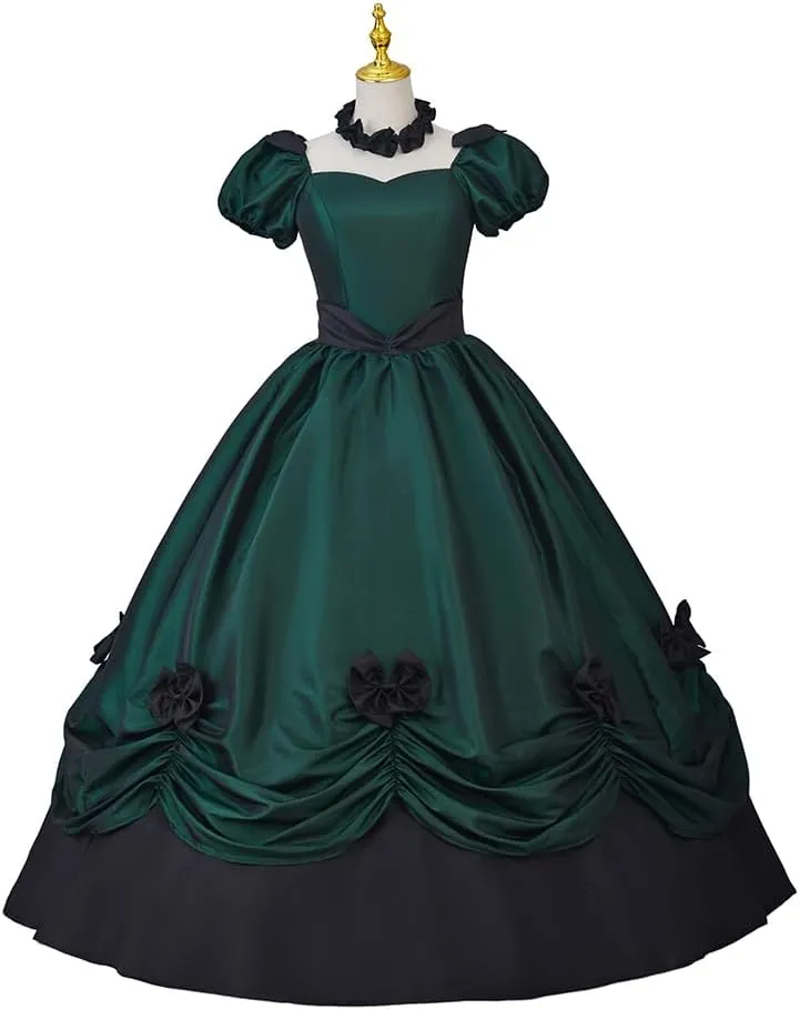 Women's Gothic Victorian Rococo Dress Civil War Southern Belle Tea Party Ball Gown Medieval Evening Dress