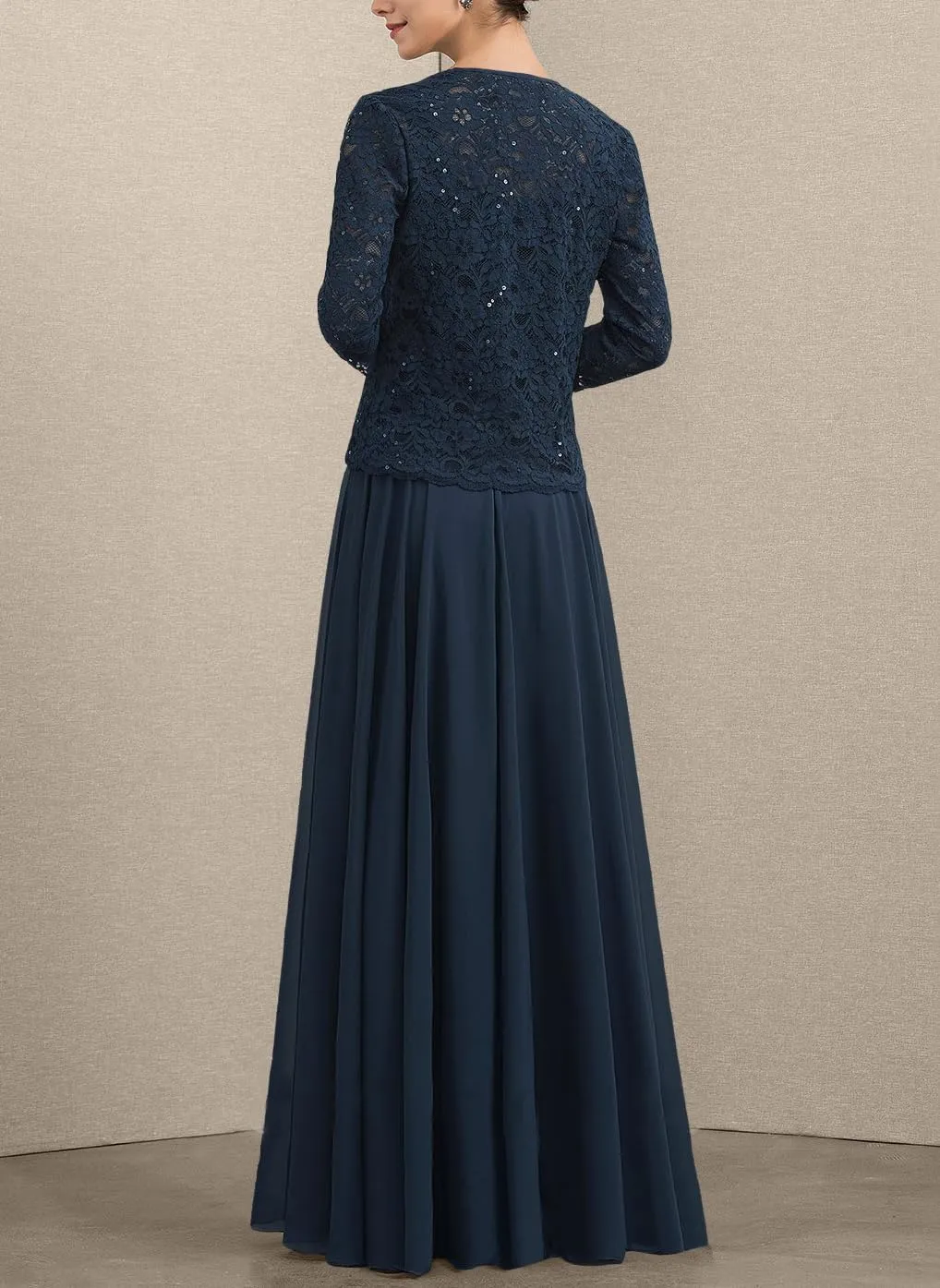 Women's Mother of The Bride Dresses for Wedding Chiffon Lace Formal Grandmother of The Bride Dresses with Jacket