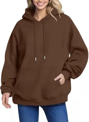 Womens Oversized Hoodies Plus Size Sweatshirt Trendy Drawstring Pullover Long Sleeve With Pockets Winter Clothes