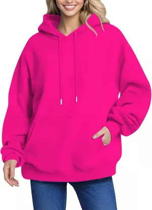 Womens Oversized Hoodies Plus Size Sweatshirt Trendy Drawstring Pullover Long Sleeve With Pockets Winter Clothes