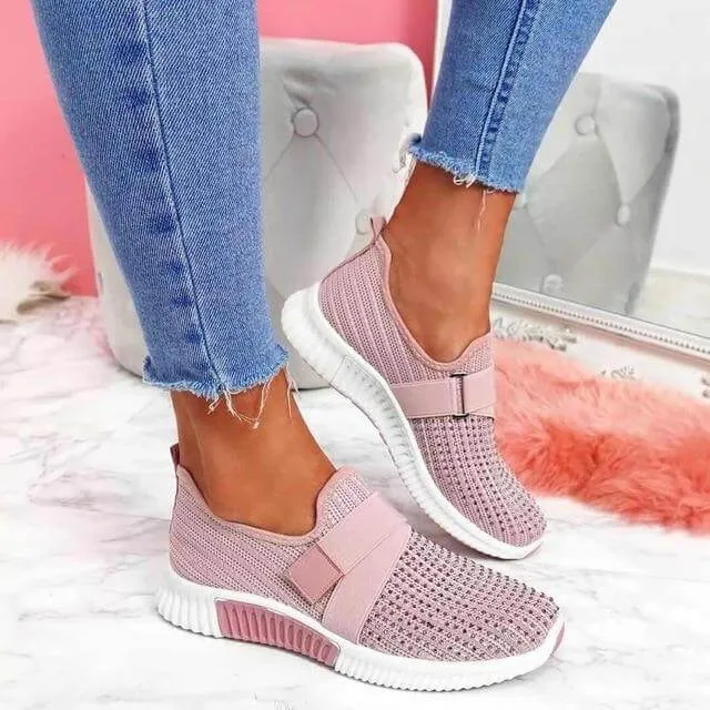 Women's Velcro Slip-On Sneakers: Comfortable Walking Shoes