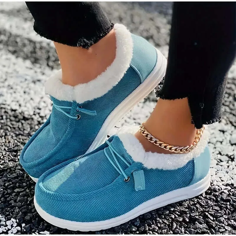 Women's Velvet Lace-Up Ankle Boots