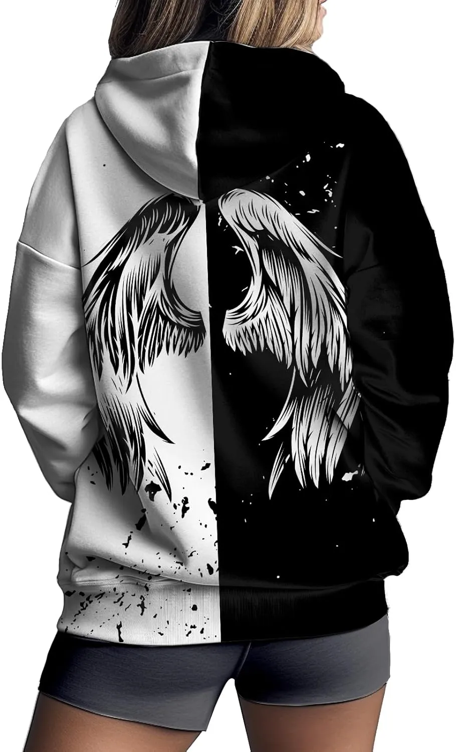 Womens Zip Front Plaid Sweatshirts Print Hoodie Fall Jackets Long Sleeve Casual Drawstring Clothes