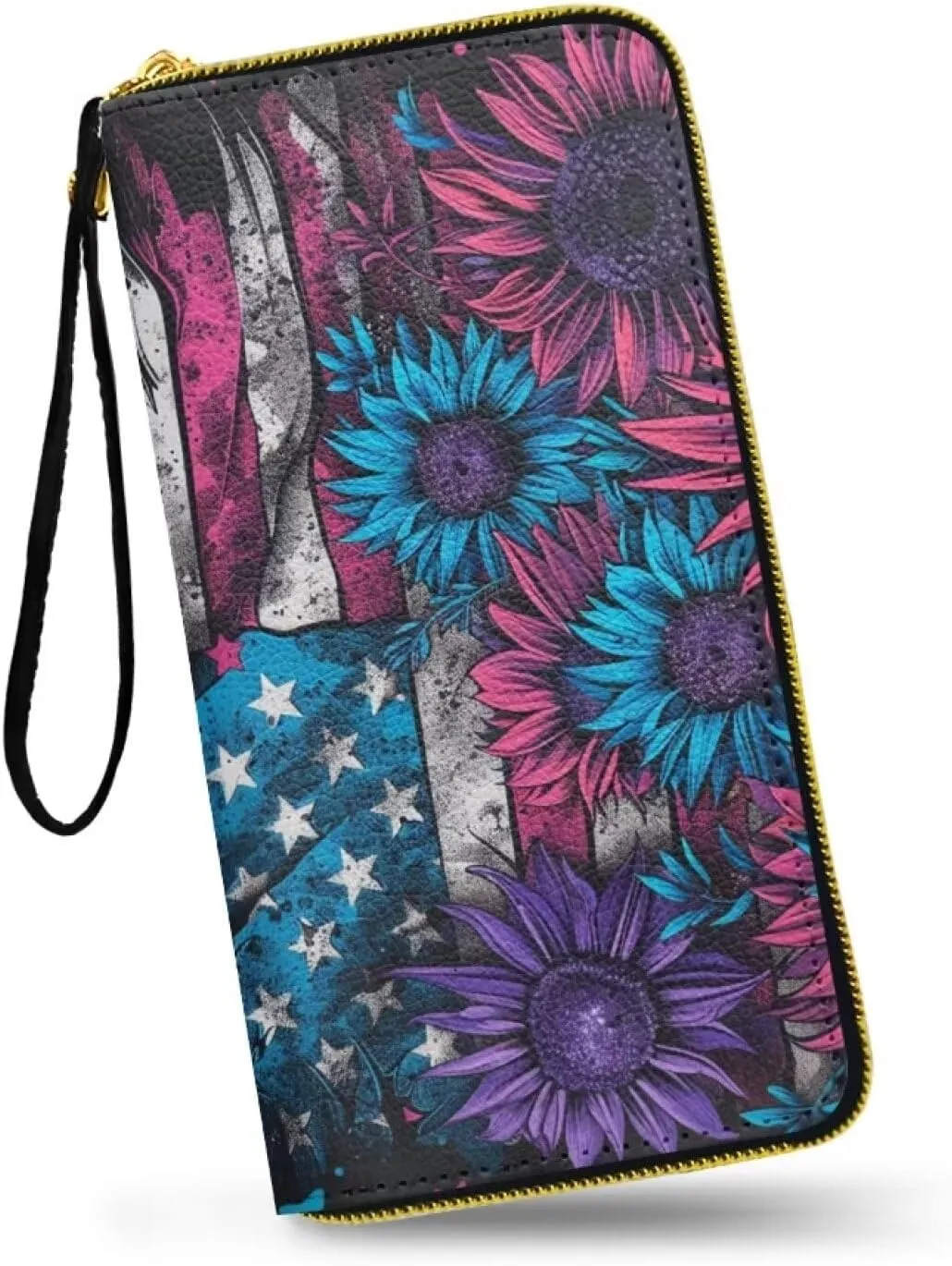 Wristlet Clutch Bags for Women, PU Leather Clutch Bags for Women Bifold Long Slim Clutch
