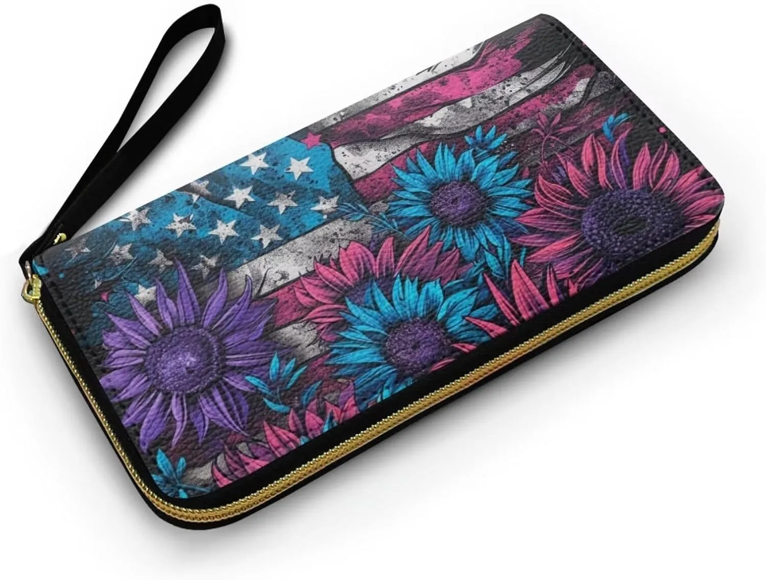 Wristlet Clutch Bags for Women, PU Leather Clutch Bags for Women Bifold Long Slim Clutch