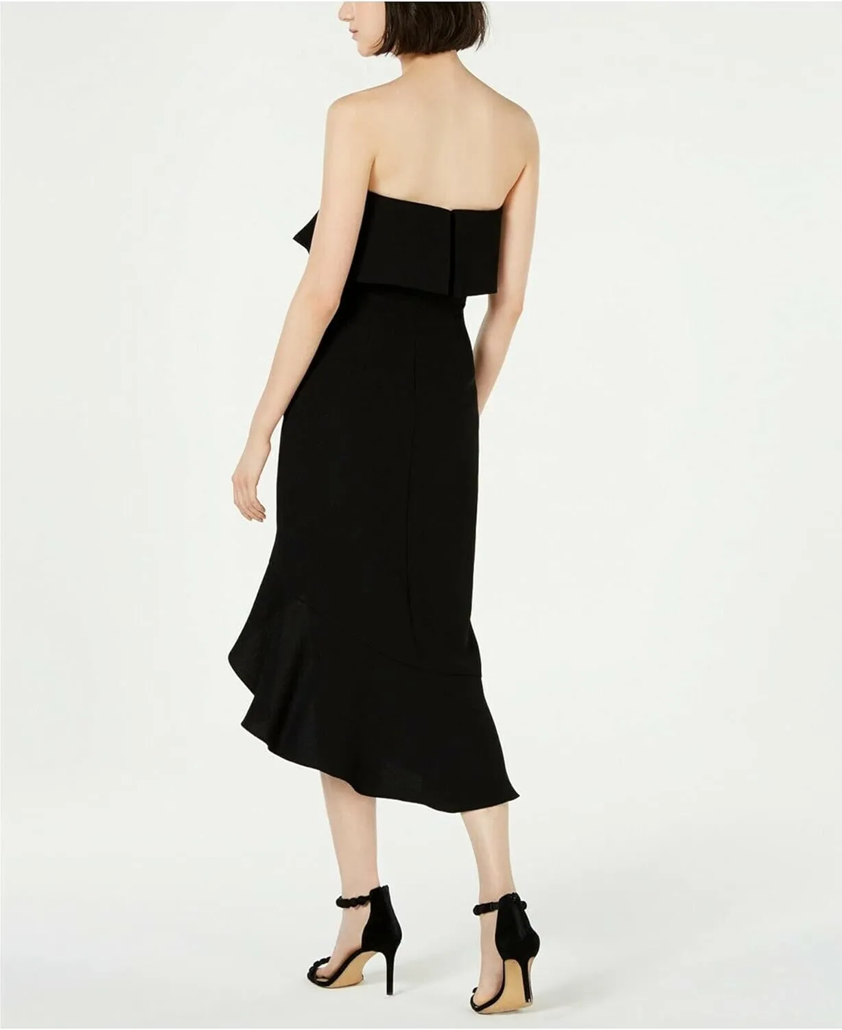 Xscape Womens Strapless Ruffle Cocktail Dress