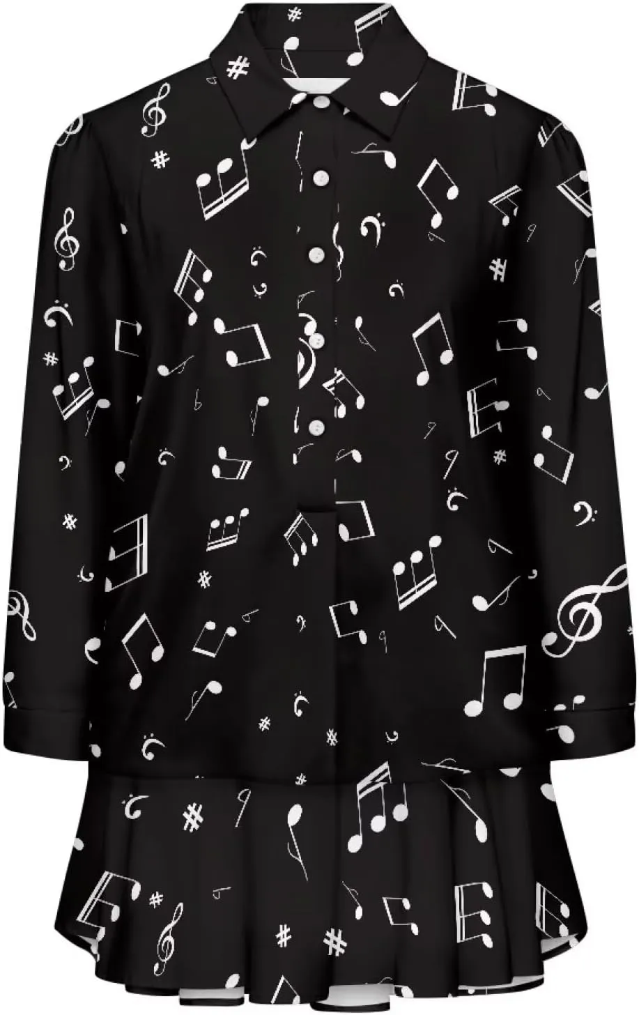 Youngerbaby Shirt Dresses for Woman Long Sleeve Mini Dresses Ruffle Hem Dresses with Pockets S-2XL