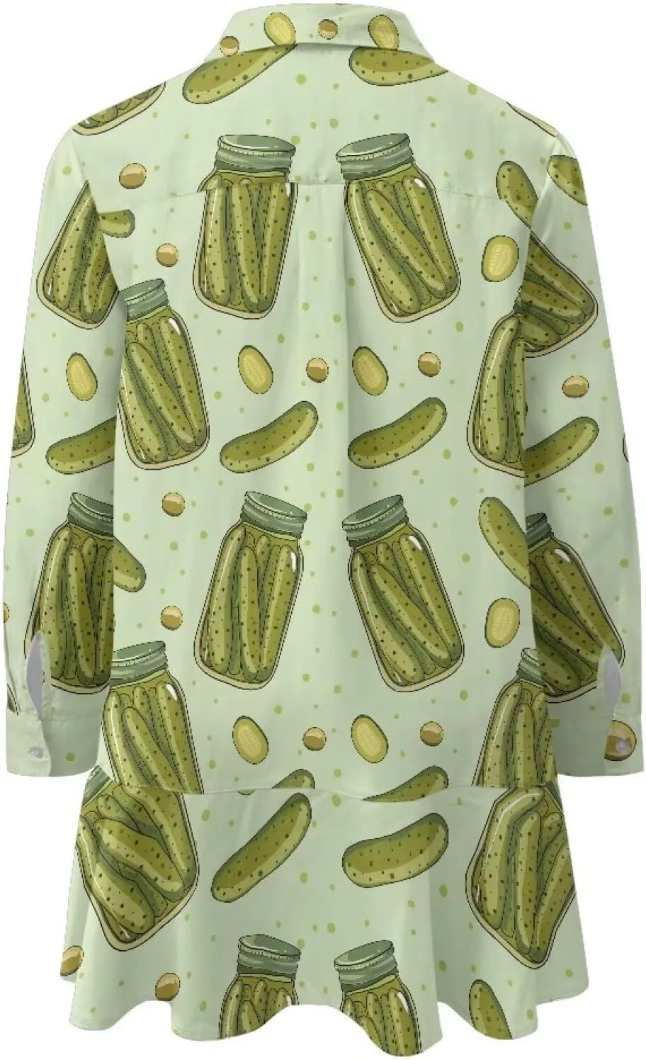 Youngerbaby Shirt Dresses for Women Long Sleeve Mini Dresses with Pockets Ruffee Hem Dresses S-2XL